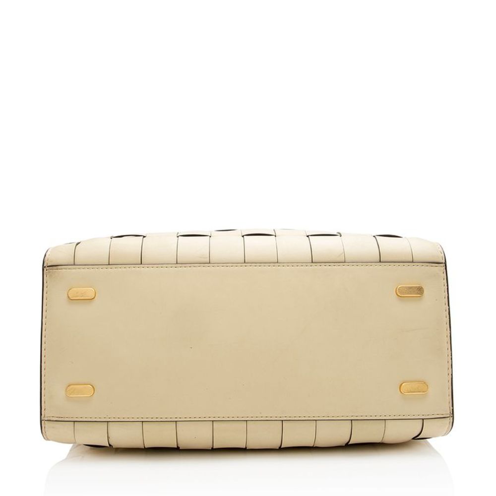 Tory Burch Leather Lee Radziwill Woven Double Satchel - Picture 4 of 15